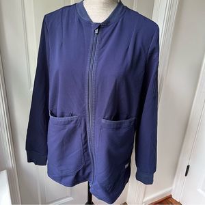 Figs Women's Jacket Blue Scrub Medium